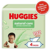 Huggies Natural Care plastic free baby wipes 192 count, UK version