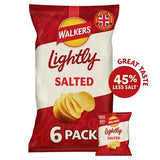 Walkers Less Salt Lightly Salted Potato Crisps 6x25g (British brand)