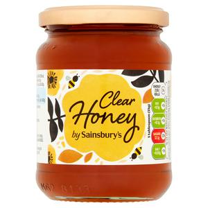Sainsbury's pure clear honey 454g jar (British brand)