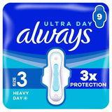 Always Ultra Sanitary Towels Day Night Size 3 Wings x9