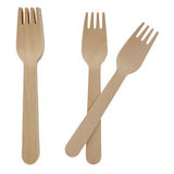 Sainsbury's Wooden Forks Household Dining Cutlery Pack of 10