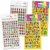 Number and letters sparkly stickers 19.5cm x 10cm, imported from the UK