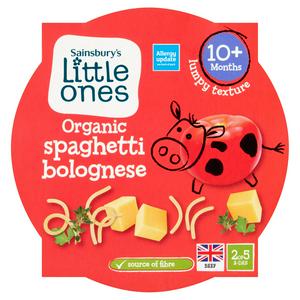 Sainsbury's Little Ones Organic Spaghetti Bolognese 10+ Months Baby Food Tray 190g