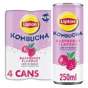 Lipton Kombucha Raspberry Flavour Soft Drink 4 x 250ml