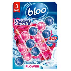 Bloo Power Active toilet rim block flower scent 3x50g - British product