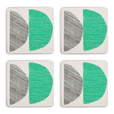 Habitat Linear Circles Set of 4 Cork Backed Coasters