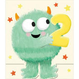 Carlton Happy 2nd Birthday Monster Design Greeting Card
