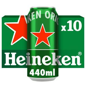 Heineken Premium Lager Beer 5% ABV 10 x 440ml, UK version