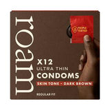 Roam Dark Brown Ultra Thin Skin Tone Condoms 12 Pack