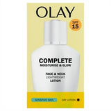 Olay Complete Moisturise Glow Face Neck Lotion Sensitive Skin SPF15 200ml