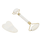 Livingandhome 2 Pcs Gua Sha & Jade Roller Facial Set