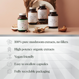 Organic Reishi Mushroom Dual Extract Supplement 60 Vegan Capsules