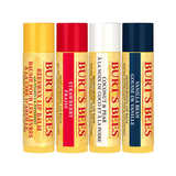 Moisturising Lip Balm 4-Pack in Beeswax, Strawberry, Coconut & Pear, and Vanilla Bean with Shea Butter and Vitamin E