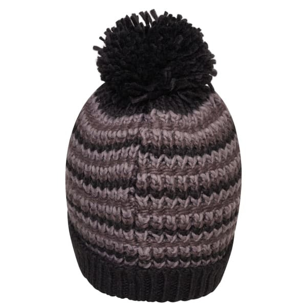 Adult Acrylic Fleece Knitted Beanie with Bobble and Ribbed Cuff