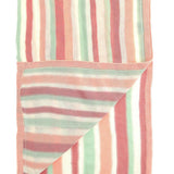 Ziggle Baby Blanket Pink White Green Stripes