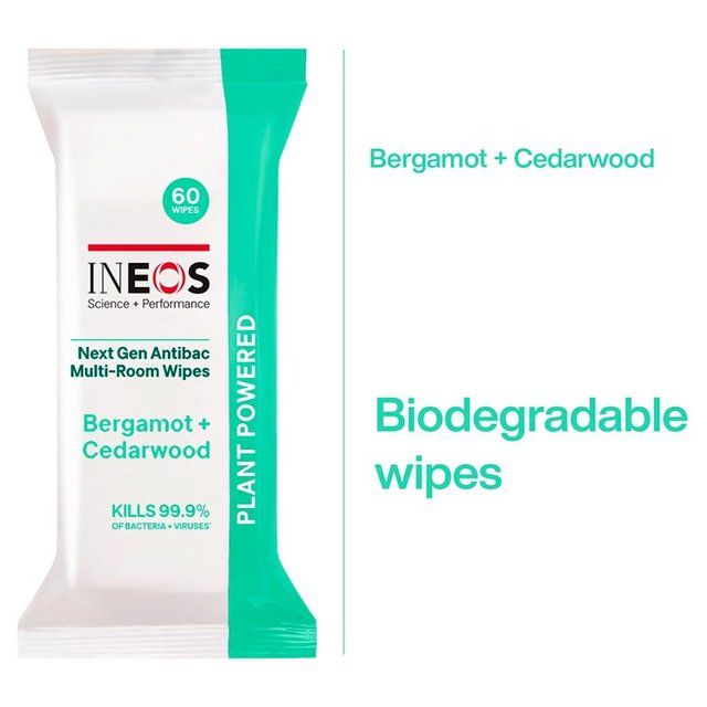 INEOS Antibac Multi-Room Surface Wipes Bergamot + Cedarwood 60 per pack