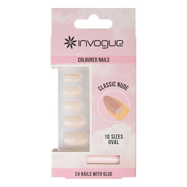 Invogue Classic Nude Oval Nails - Pack of 24