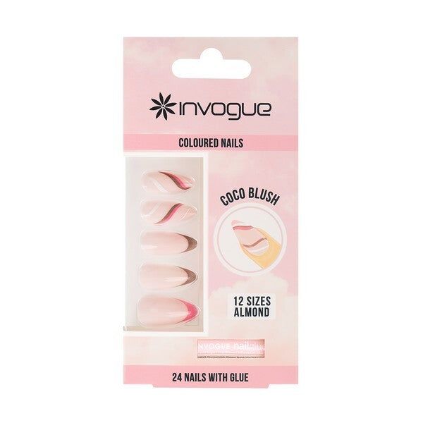 Invogue Coco Blush Almond Nails (24 Pieces)