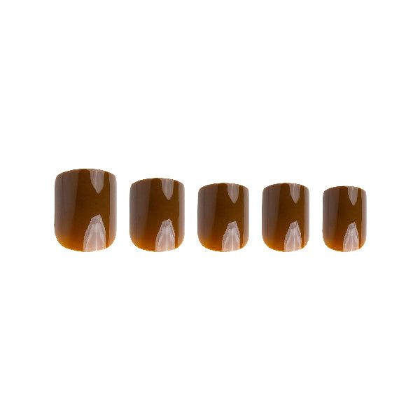 Invogue Coco Brown Square Nails - Pack of 24