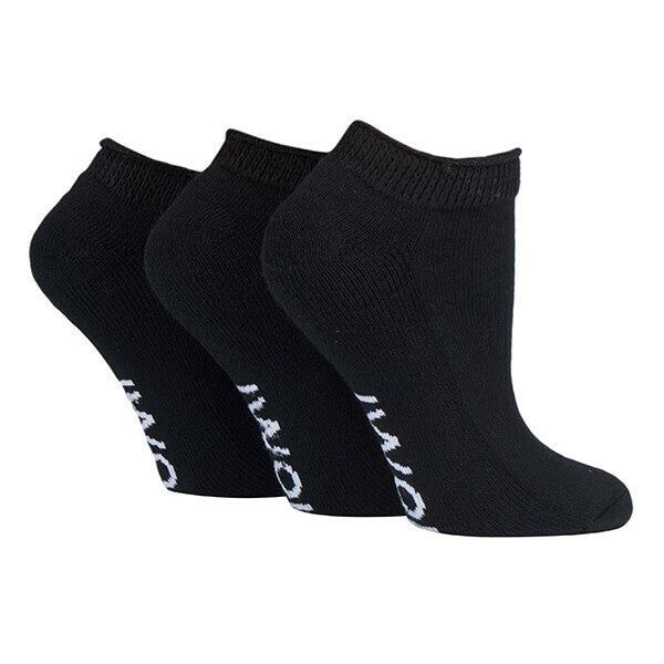 IOMI 3 Pairs Cushioned Trainer Diabetic Socks 4-8 UK Black / 3EA