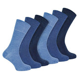 IOMI 6 Pairs Mens Seamless Diabetic Bamboo Socks 6-11 UK Navy Blue / 6EA