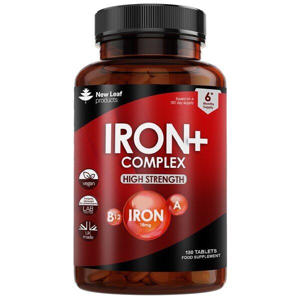 Iron Tablets Complex High Strength Complex + Vitamins C, B12