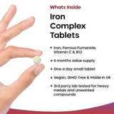Iron Tablets Complex High Strength Complex + Vitamins C, B12