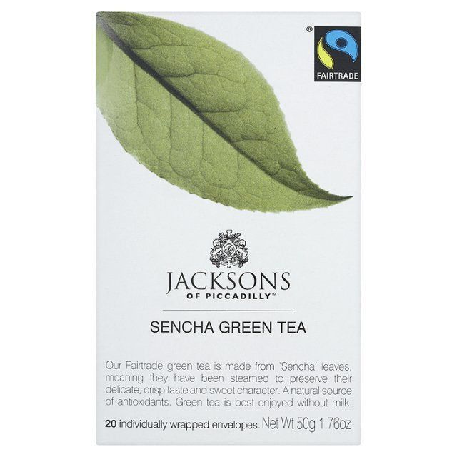 Jacksons of Piccadilly Fairtrade Sencha Green Tea 20 Tea Bags 20 per pack