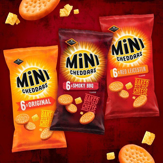 Jacob's Mini Cheddars Smoky BBQ Baked Snacks Multipack 6 per pack