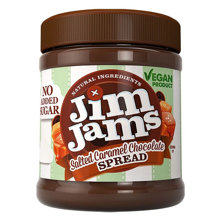 JimJams Vegan No Added Sugar Hazelnut Chocolate Spread 330g Salted Caramel Chocolate