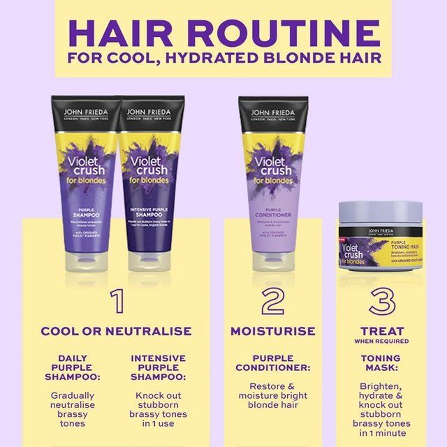 John Frieda Blonde Violet Crush Purple Toning Hair Mask 250ml
