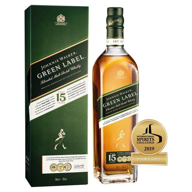 Johnnie Walker Green Label 15 Year Old Blended Scotch Whisky 70cl