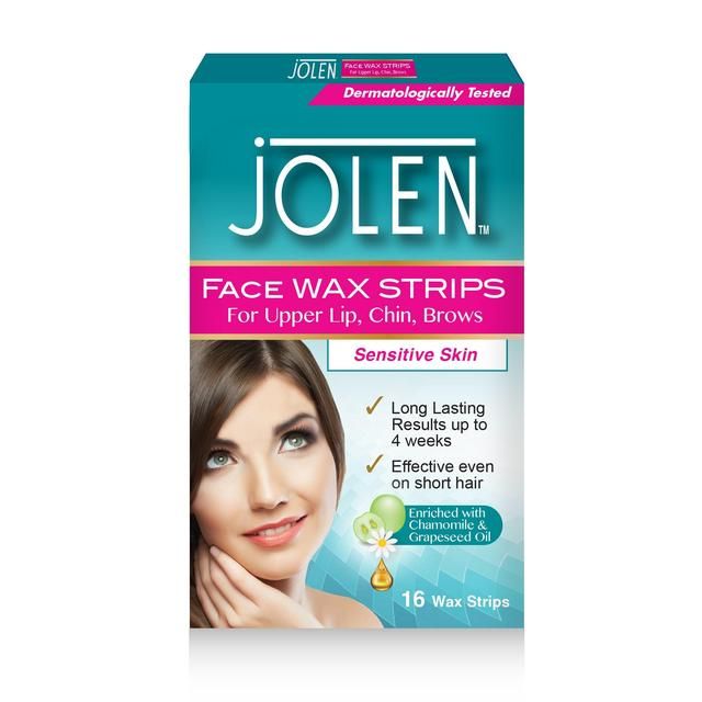 Jolen Facial Wax Strips Sensitive Skin 16 per pack