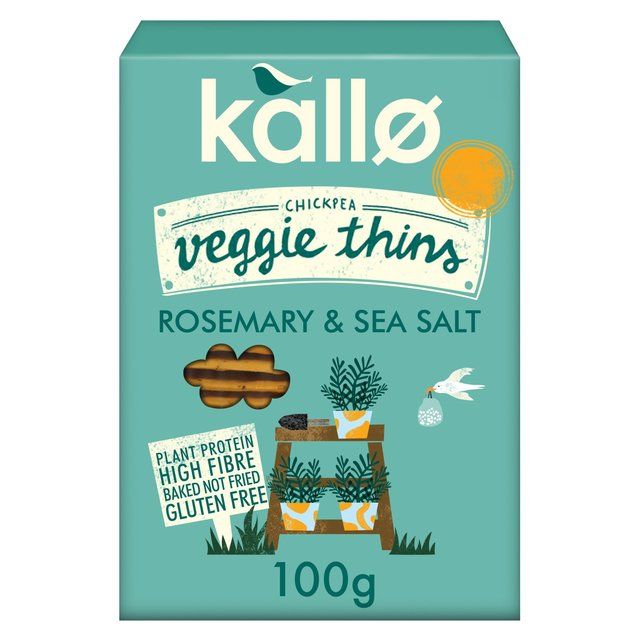Kallo Veggie Thins Rosemary & Sea Salt 100g