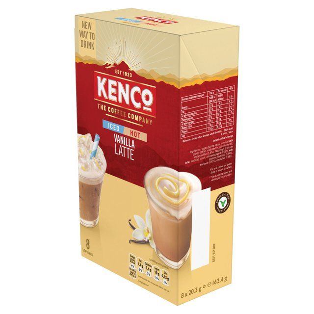 Kenco Vanilla Iced Hot Latte Instant Coffee 8 Sachets 8 per pack
