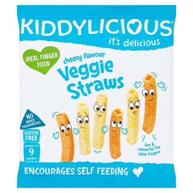Kiddylicious Cheesy Flavoured Veggie Straws Baby Snacks 12g