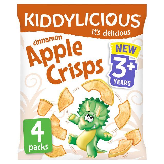 Kiddylicious Cinnamon Apple Crisps Kids Snacks Multi 4 x 12g