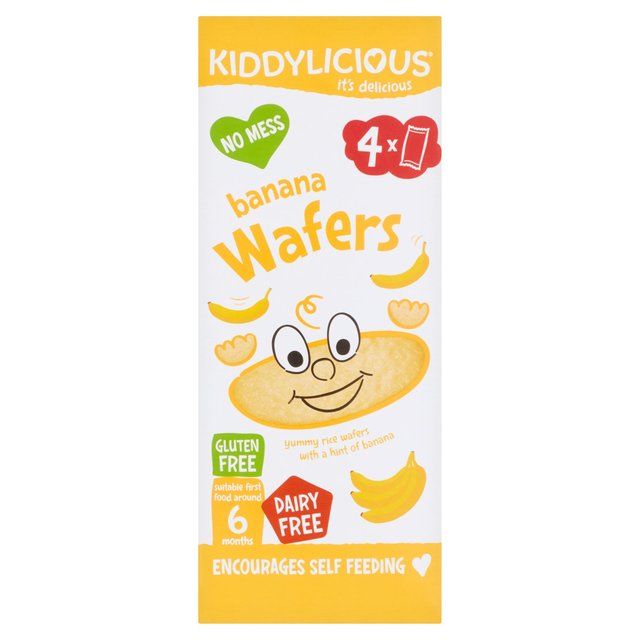 Kiddylicious Mini Wafers Banana 4 x 4g