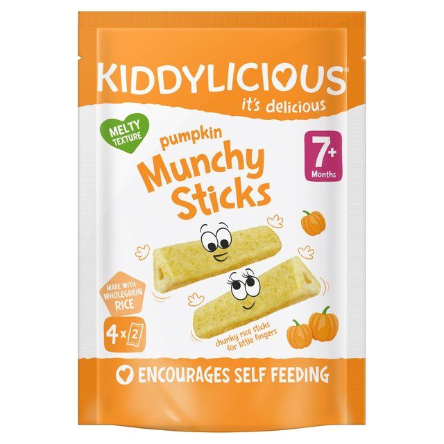 Kiddylicious Pumpkin Munchy Sticks Baby Snacks Multi 4 x 4g