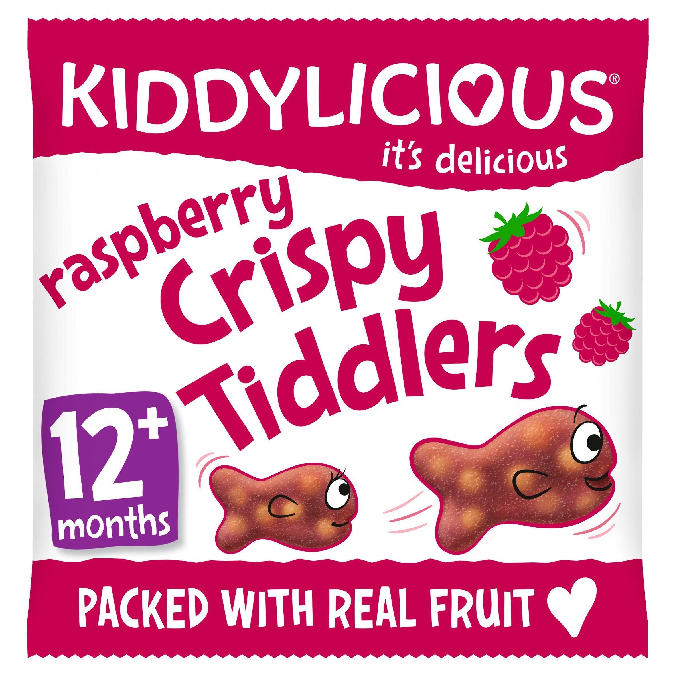 Kiddylicious Raspberry Crispy Tiddlers Baby Snacks 12g
