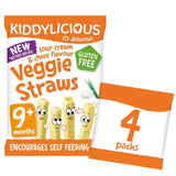 Kiddylicious Sour Cream & Chive Veggie Straws 9 mths+ 4 x 12g