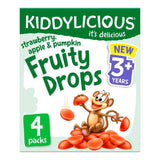 Kiddylicious Strawberry Apple & Pumpkin Fruity Drops Kids Snacks Multi 4 x 16g