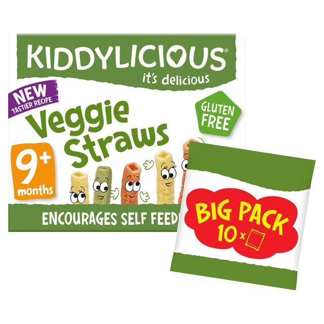 Kiddylicious Veggie Straws Baby Snacks Big Pack 10 x 12g