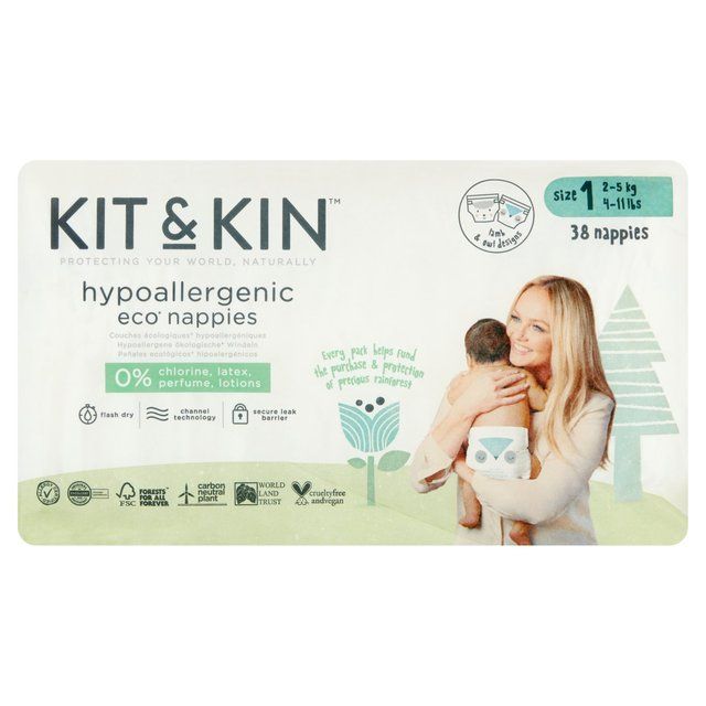 Kit & Kin Eco Nappies Size 1 (2-5kg) 38 per pack