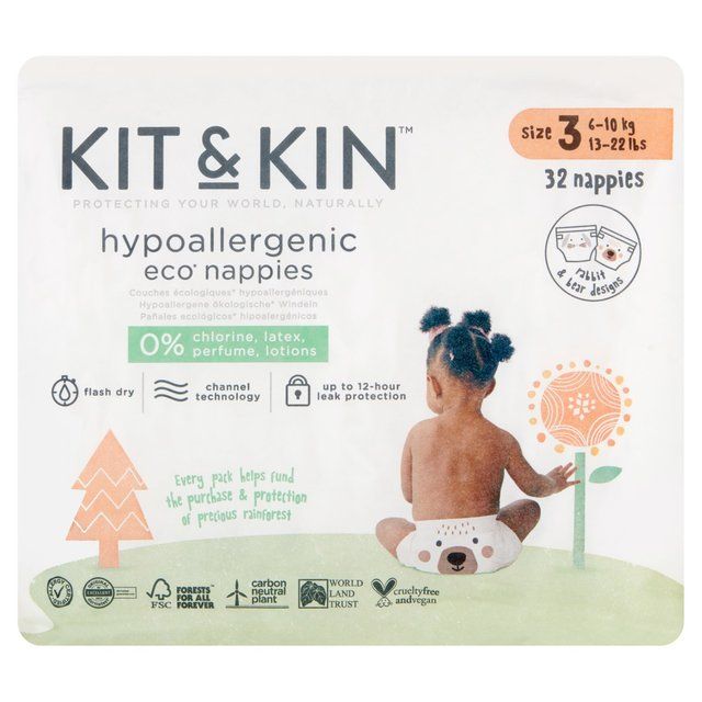 Kit & Kin Eco Nappies Size 3 (6-10kg) 32 per pack