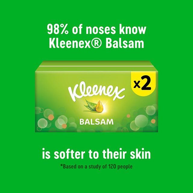 Kleenex Balsam Facial Tissues - Twin Box 2 x 64 per pack