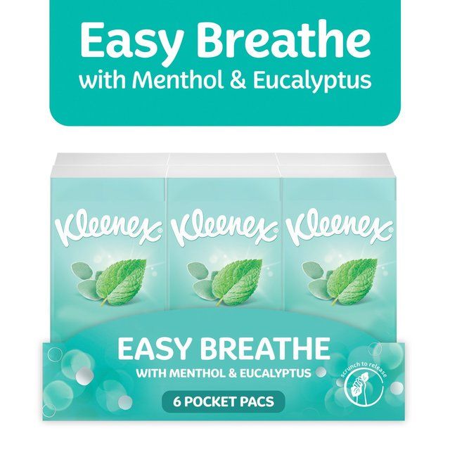Kleenex Easy Breathe Tissues Pocket Pack 6 x 9 per pack