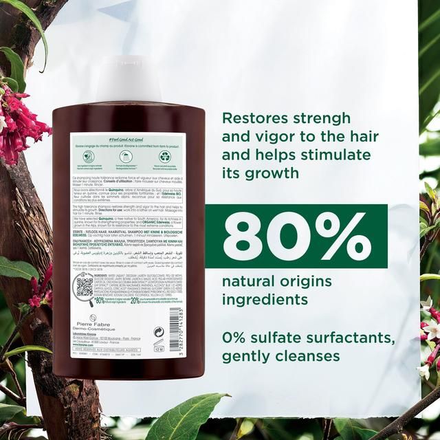 Klorane Shampoo with Quinine and Organic Edelweiss for Thinning Hair 400ml