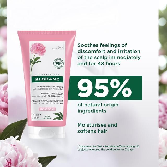 Klorane Soothing Conditioner with Organic Peony for Sensitive Scalps 150ml