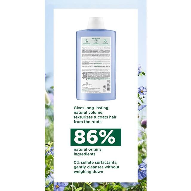 Klorane Volumising Shampoo with Organic Flax Fibre for Fine Limp Hair 200ml
